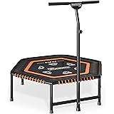 Monzana Trampolino Elastico Fitness per Interni Ø120cm Manubrio Regolabile Rimovibile Copertura Bordo Allenamento Casa