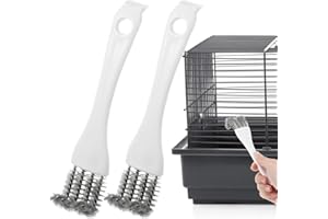 ADLABLD 2Pcs Bird Cage Cleaning Brush with Long Ergonomic Handle, Bird Cage Tool Accessories Supplies for Better Cleaning of Birds Droppings from Pet Cages Parrot Cages Birds Perches