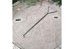 JAYWIS Gancio Tombino Sollevare i Chiusini per Ganci con Chiave, Gancio per Coperchio Fognario in Acciaio Inossidabile per Lavoratori, Non Deformare Facilmente L'estrattore per Griglia Scarico Portatile (Si