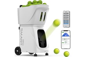 PUSUN Tennis Ball Machine, PT-Smart Pro Padel Tennis Ball Launcher for Professional Training, Dual-control via App&Retome, 115+Ball Capacity, Selfprogramming Training, 4-6Hs Battery Life-Portable