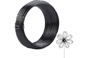 NICECRAFT 1 mm 50 m Fil d'artisanat en aluminium de calibre 18, fil de fer souple loisir creatif fil métallique pour artisanat, fil d'armature pour sculpture, fil flexible fin et pliable pour bricolage(noir)