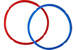 Instant Pot Confezione da 2 anelli di tenuta 8 Qt, anello di tenuta interno, accessori elettrici per pentole a pressione, atossici, senza BPA, pezzi di ricambio, rosso/blu