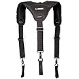 Dr.TOUGH Suspenders for Men 2 Inches Wide with Strong Clips Adjustable Elastic Brace, Black and Yellow, 17.5 x 0.25 x 21 inches
