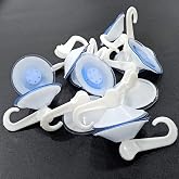 White Glass Vacuum Suction Cup Hooks for Glass, Mirror, Tile – Bathroom & Kitchen Use (Multicolor, Pack of 12) 4.5 CM