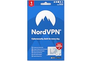 NordVPN Standard - 1-Year VPN & Cybersecurity Software Subscription For 6 Devices - Block Malware, Malicious Links & Ads, Protect Personal Information [Physical box]