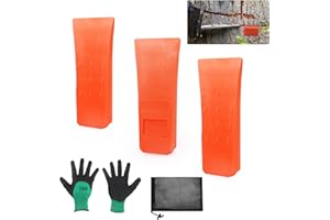 LANZLC Plastic Felling Wedge, 3 x Plastic Wedge, 6 Inch Splitting Wedge for Wood, Forestry Wedge for Controlled Felling of Trees, Chainsaws Felling Wedge with Bag, Gloves, Tree Wedges Accessory Tool
