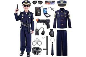 Yunsuelo Polizei kostüm für kinder, Cosplay-polizei für Kinder, Polizei Kostüm Kinder with Accessoires für Boys Girls, Polizeibeamten-kostüm für Kinder für Polizei Ausrüstung Halloween Kostüm Kinder