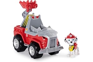 Paw Patrol | Veicolo Dino Rescue di Marshall | Camion dei Pompieri con Motore a retrocarica | Personaggio Dinosauro Misterioso Inclusi | Giochi Bambini dai 3 Anni in su