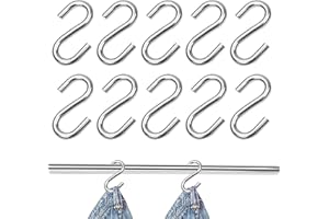 SpetngSake 10 Stück S Haken Klein,Metal S-Haken,Verzinktes Eisen S Haken,Mini S Hacken,Multifunktional S Hooks,Haltbarkeit S-Haken Klein,Silber S Hook,für Küche, Garten, Schlafzimmer und Büro