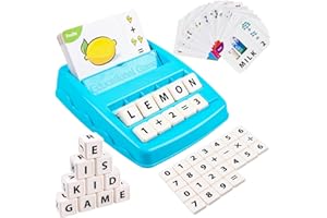 AnJeey Gioco di Ortografia Giocattolo Imparare 2 in 1 di Giochi di Lettere e Numeri per l'Educazione Precoce dei Bambini Ragazze e Ragazzi dai 3 anni in su(Inglese)