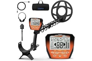 OMMO Metal Detector Professionale per Adulti e Bambini, Metal Detector Ricaricabile USB, 6 Modalità, Alta Sensibilità, Forte Anti-interferenza, Bobina Impermeabile IP68, Arancione