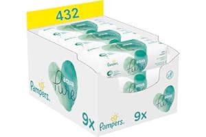 Pampers - Aqua pure toallitas húmedas, unisex, 9x48