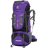 Bseash 80L Waterproof Hiking Camping Backpack with Rain Cover Lightweight for Outdoor Sports Travel Climbing Tourism