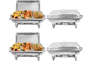 Jacgood Warmhaltebehälter Essen - Erstklassiger Edelstahl Chafing Dish - Warmhaltebehälter für Speisen inkl. Anleitung - Speisenwärmer ideal für Events & Partys