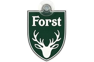 KAUFDEINSCHILD Schild Autoschild Forst mit Saugnapf Förster Saugnapfschild Green 75 x 100 mm groß, von innen oder außen