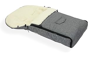 TIRRITO Natural Sheep Wool Footmuff Cosytoe fits Bugaboo Pushchairs Prams (Melange Grey)