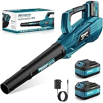Souffleur Jardin Batterie Souffleur Feuilles Sans Fil Umisu 21V - 2 Batteries 3000mAh, 5 Vitesses, Vitesse Max 18000 Tr/min Souffleur 5 Vitesses
