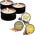 Sinful Massage Oil Candle Set - 3 x 40 g Massage Candles - Melts into Massage Oil - Vanilla, Tropical and Sandalwood Scented Body Candle - Massage Candles for Couples - Massage Candle for Date Night