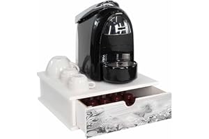 LUPIA Boîte à capsules et dosettes à café tiroir ORGANIZER White BUTTERFLY papillons 33 x 33 cm en bois