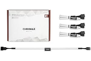 Noctua NA-SEC1 chromax.white, Câbles-Rallonges de Ventilation, 3/4 Broches (30 cm, Blanc)