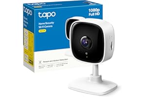 Tapo – Cámara de vigilancia Wi-Fi de Interior 1080P, para bebés y Mascotas, visión Nocturna, detección de Movimiento, Audio bidireccional, Almacenamiento en SD, Compatible con Alexa, Blanco