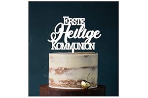 Manschin-Laserdesign Cake Topper Erste Heilige Kommunion,Tortenstecker, Tortenfigur Acryl, Hochzeit Wedding Hochzeitstorte (Weiß) Art.Nr. 5150