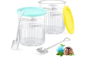 LYLIDIA Récipients à Crème Glacée de Rechange 2 Pièces Pots de Crème Glacée pour Ninja Creami Pintes Crème Glacée pour Accessoires Machine À Crème Glacée Ninja NC500 NC500C NC501 NC501C Série
