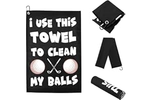 OUZHOU Golf Towel, Funny Golf Gifts for Men, Golf Accessories Golf Towel Clean Golf Ball, Funny Golf Towels for Men Father Golf Lover, Clean Golf Balls Novelty Golf Towels With Clip for Golf Bag