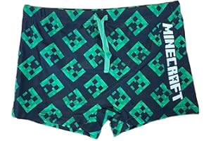 Fashion UK Minecraft Costume Bambino - Costume Nuoto Bambino - Costume da Bagno Ragazzo - Costume Piscina Bambino - Costume Mare Bimbo - Costume Minecraft Steve e Mostri