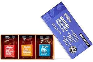 Josh & Jim's - Gourmet Breakfast Preserve Set, Trio Marmalade & Honey, No Palm Oil, Ovo-Lacto Friendly, 3x114g