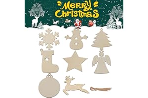 Abnaok 80 sztuk rękodzieła na Boże Narodzenie dla dzieci, zawieszki na choinkę Boże Narodzenie, drewniane ozdoby choinkowe, drewniane zawieszki dekoracyjne zestaw dekoracji bożonarodzeniowych, zawieszki na Boże Narodzenie, prezenty bożonarodzeniowe do majsterkowania