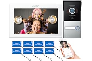 TMEZON Videocitofono WiFi Monofamiliare 1080P, 7’’ Monitor Touchscreen con Video doorbell Esterno Cablata Telecamera Visione Notturna,APP/Carta RFID Unlock,Connesso su smartphone