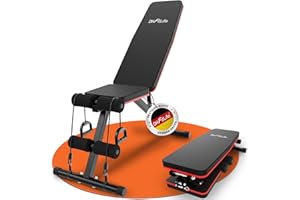 DH FitLife Banc pliable 8 en 1 | Gain de place 80% | Banc de musculation réglable et incliné | Appareil d’abdominaux pour entraînement complet à domicile