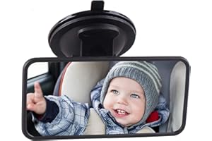 VidFair Rear View Mirror Universal Baby Car Inner Mirror Rear View Driving Test Driving Instructor Replacement Car Rearview Mirror with Suction Cup For SUV Trucks 123 * 63mm (Black)