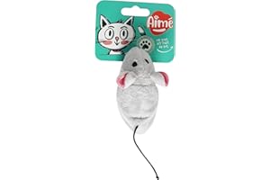 AIME Aimé | Giocattolo per Gatti Al Coperto 2 in 1 Reversibile | A Forma di Topo o Uccellino | Peluche Interattivo