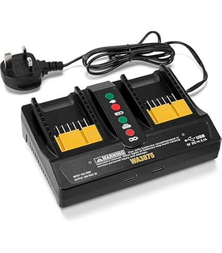 WORX - Chargeur double 20 V Li-Ion 2.0 A à 5Ah- WA3772 (Compatible avec