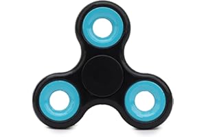 Toyland® Fidget Hand Spinner - Soulagement du Stress et de l'anxiété - Couleurs Assorties (Anneaux Noirs et Bleus)