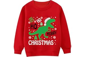 LXKA Boys Kids Christmas Jumper Sweatshirt Xmas Jumpers Reindeer Snowmen Santa Long Sleeve Tops Cotton T-Shirts Toddler Crew Neck Casual Winter Clothes Age 1-7 Years