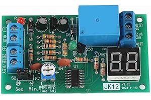 Oumefar DC 12V Adjustable Trigger Timer Delay Turn OFF Module LED Display Countdown Timing Delay Turn OFF Relay Switch Module Delay Off Switch Module 1~99sec/ 1~99Min