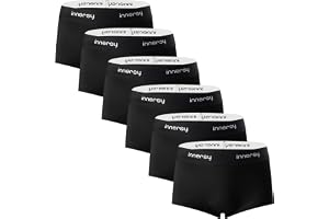 INNERSY Underbyxor, flickor, boxershorts, bomull, hipster, underkläder, tonåring, 8–16 år, 6-pack