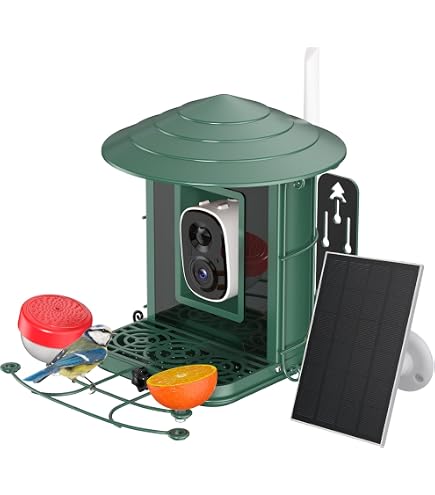 Mangeoire à Oiseaux Avec Caméra WiFi GMGXX 2K HD - Solaire, Reconnaissance IA 10 000 Espèces, Étanche IP65, Batterie 5200 MAh - Pour Jardin