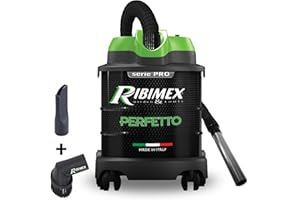 Ribimex Aspiracenere Elettrico Perfetto, Silenzioso, con Filtro HEPA Lavabile, Funzione Soffiante, Bidone da 20 L, Potenza 1200 W, Ideale per Aspirare Ceneri Fredde da Stufe e Camini - PRCEN020