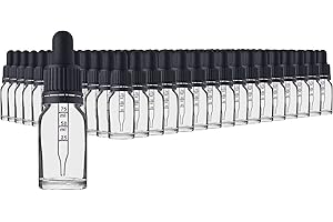 HandsUnity 10ml-192 piezas Frasco de Vidrio Para Pipetas - Juego de Frascos de Farmacia de Vidrio Transparente con Tapa de Pipeta Negra incluye 5pcs Accesorios Auxiliares Frascos Vidrio Claro