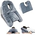 Beauenty Face Down Pillow for Sleeping - for BBL or Eye Surgery Recovery - Prone Pillow for Vitrectomy or Retinal Surgery - Home Massage Pillow with Shredded Memory Foam (Grey)