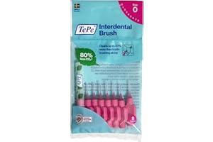 TePe Szczotka międzyzębowa, oryginalna, różowa, 0,4 mm/ISO 0, 8 szt., usuwanie płytki nazębnej, skuteczne czyszczenie między zębami, nić zębów, do wąskich szczelin