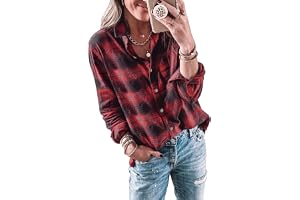 Imily Bela blus damer rutig lång blus casual långärmad skjorta flanellskjorta rutig skjorta knappar långärmade toppar.