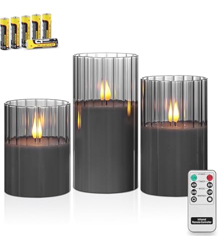 Lot De 3 Bougies LED (D5 Cm) à Paillettes Argent - Décoration De Table De Fête