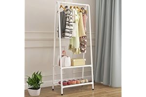 NONE MANUFACTUER Clothes Rail Rack Garment Dress Shirts Hanging Display Stand Shoes Storage Shelf for Coat Shirt White