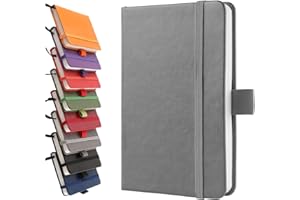 LEFUTE A6 Notebooks, Pocket Notebook Small Notebook Note Pads Hardback Notebook A6 Small Notepad Journal 200 Pages(100 Sheets)-Gray