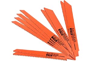 Sticksågsblad, 6 tum lång (150 mm) och 8 tum (200 mm) för rak sticksåg, flera längder för olika behov, för kapning av stockar, levande trä etc. (10 st)